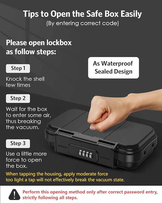 AMIR Portable Safe Box, Combination Security Case LockBox with Code, Waterproof Anti-Theft Mini Travel Safe Box with Removable Chain, Portable Lock Box for Home, Office, Christmas