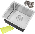 17 in. x 15 in. x 9 in. 16-Gauge Stainless Steel Undermount Single Bowl Bar Prep Kitchen Sink with Silicon Dishrack and Strainer