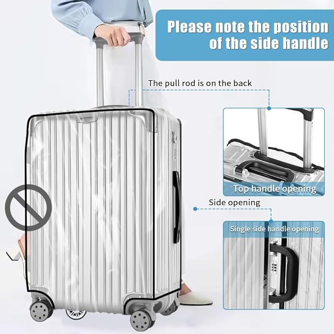 Yotako Clear PVC Suitcase Cover Protectors 32 Inch Luggage Cover for Wheeled Suitcase (32'')