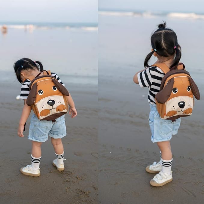 yodo Kids Insulated Toddler Backpack with Safety Harness Leash and Name Label - Playful Preschool Lunch Boxes Carry Bag, Dog