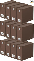 SpaceAid 12 Pack Bed Sheet Organizers and Storage, Foldable Sheet Organizer for Linen Closet, Sheets Set Folder Keeper with Window XL (Queen & King Size) Bedding Container (Brown, 12 Pack)