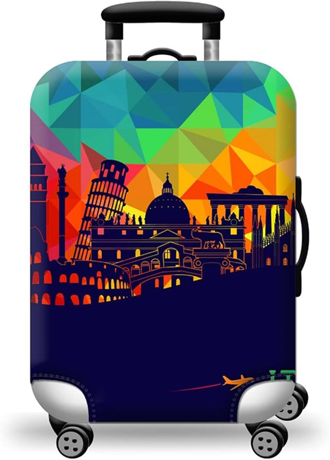 WUJIAONIAO Travel Luggage Cover Baggage Suitcase Cover Protector Skins 18-32 Inch (City, L (for 25-28 inch luggage))