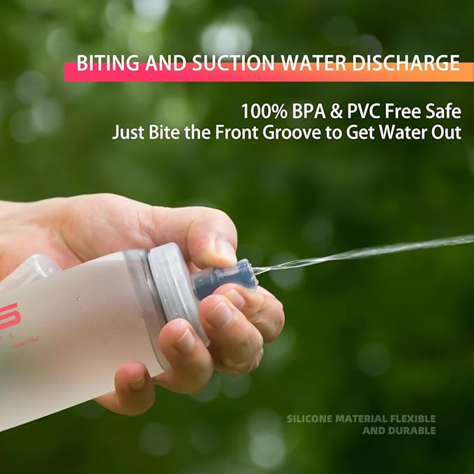Soft Flasks Soft Running Water Flask Collapsible Soft Water Bottles Small BPA-Free for Sports Hiking Hydration Pack 500 ml/17oz，300 ml/10oz（2pack-500ml,red）