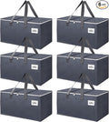 6 Pack Extra Large 93L Moving Bags, 60lb Heavy Duty Moving Totes with Triple-layered Thickening Technology, Strong Zippers & Handles, Easy Open Lids, Water-Resistant, Storage Totes, Fold Flat
