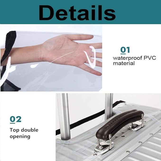 JenKin Luggage Protector Suitcase Cover PVC Waterproof Travel Suitcase Fits Most 20" to 30"（26" (16.9" L x 11.8" W x 26.8" H)）