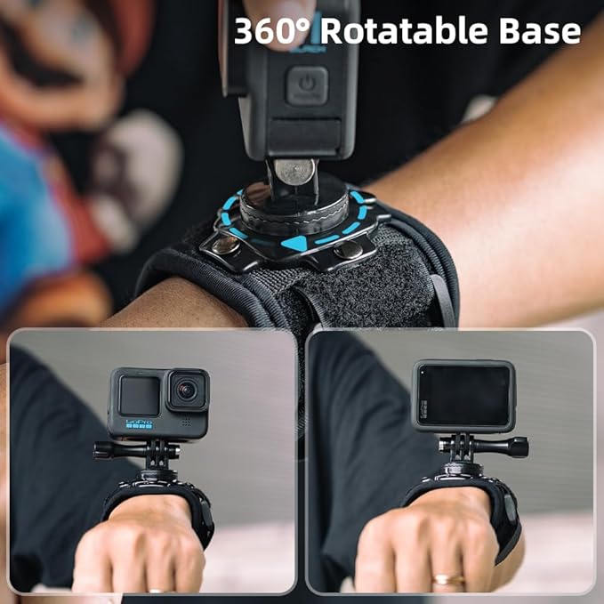 SUREWO Wrist Strap Mount Compatible with GoPro Hero 13/12/11/10/9/8/7//6/5 Black,DJI Osmo Action 5 pro/4/3,Insta 360 ONE R,AKASO/Campark and More