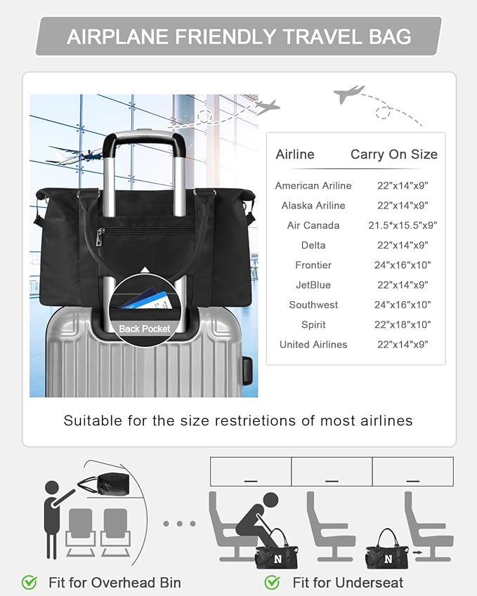 Initial Travel Duffel Bag Sports Gym Bag for Boys Teen Birthday Gifts,Black Personalized Weekender Bag Carry On Tote Bags for Men,Waterproof Overnight Luggage Bag Airplane Travel Essentials(Letter N)