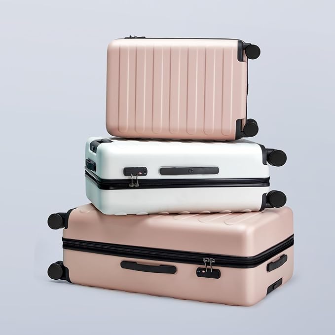 Carry on Luggage 22 X 14 X 9 Airline Approved, 20 Inch Luggage for 3-5 Days Travel, Double Spinner Wheels, 100% Hardshell PC, TSA Lock (05-Lily White (Basic), Carry-On 20-Inch)