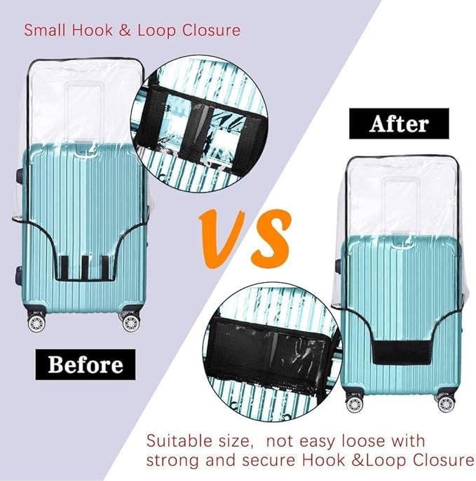 3 PCS Thicken Clear PVC Luggage Cover Protectors for TSA Approved 20" 24" 28" suitcase covers for luggage,Waterproof Dustproof Anti-scratch Travel Suitcase Cover Set