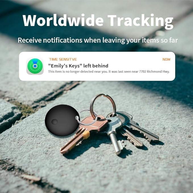 Air Tracker Tag 2 Pack, Smart Tracker Item Finders Compatible with Apple Find My, Bluetooth Smart Air Tag Key Finder Item Locator Worldwide Tracking for Pet Wallet Backpack Luggage, Black (iOS Only)