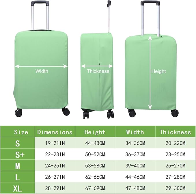 PATIKIL Luggage Cover, Suitcases Covers Elastic Carry on Cover Protector Washable Scratch-Resistant Fits 24-25 Inch Luggage for Travel Business Trips, Light Green
