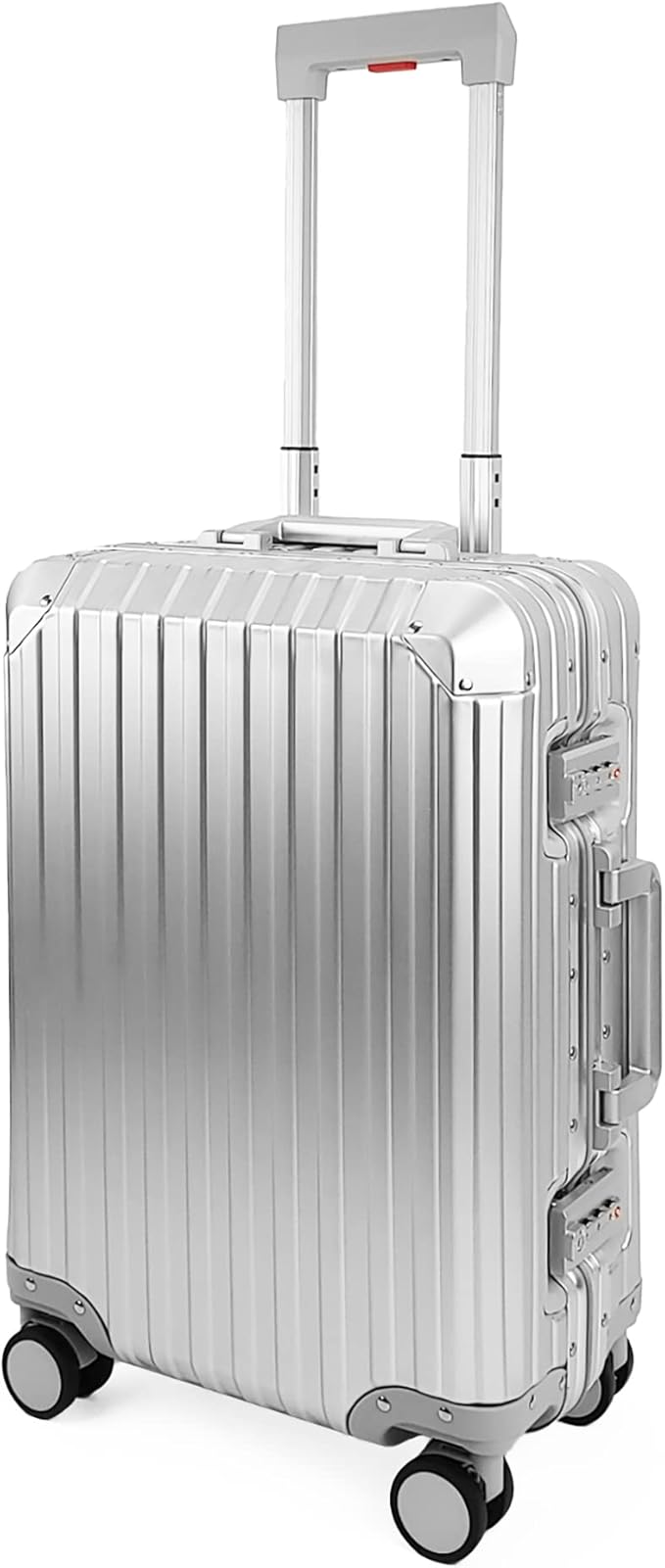 All Aluminum Luggage Suitcase 3 Sizes (20",26",29") TSA Lock Carry On Silver, Gray, Gold, Black with Cover (Silver, 20" Carry on)