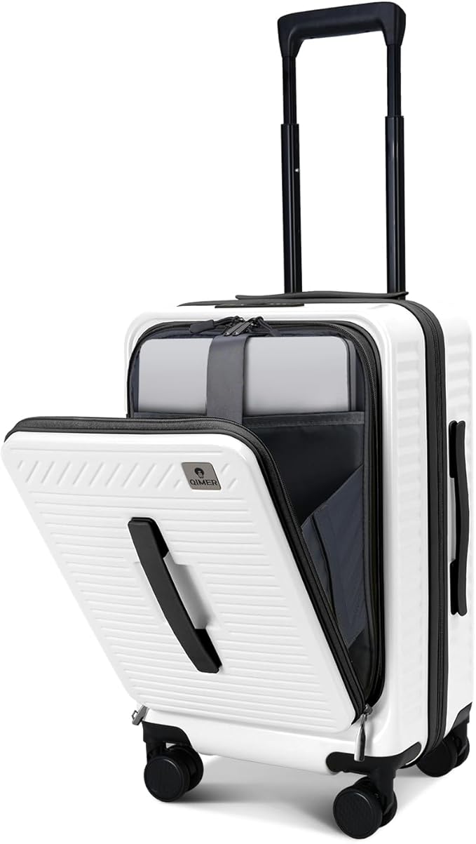20 Inch Luggage with Spinner Wheels,Expandable Front Opening Suitcase 100% PC Hard Shell TSA Lock, Smooth Rolling Wheels, Lightweight Travel for Men and Women, Y03 Yellow Slightly Larger