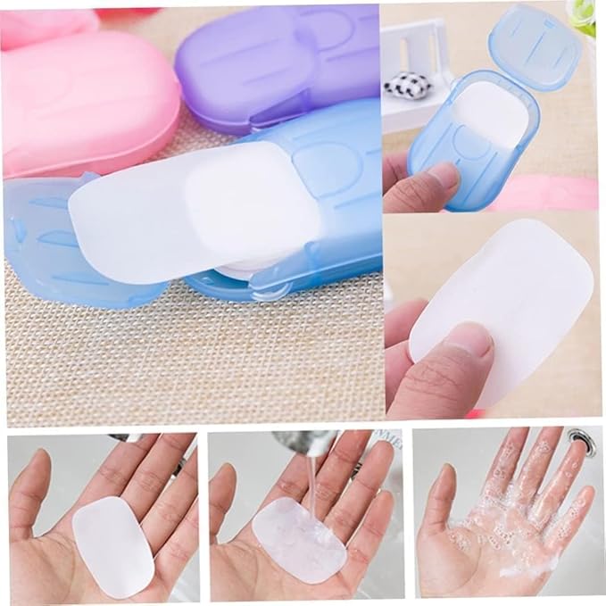 5 Boxes 500 Sheets Disposable Soap Paper Hand Cleaner Fragrance Mini Color Soap Paper for School Indoor, Outdoor, Travel, Camping Hiking Soap Shampoo Biodegradable Hand Washing Sheets for