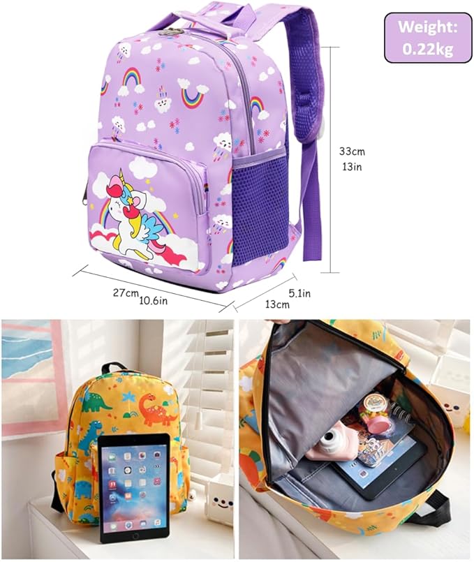 POWOFUN13 inch Kids Toddler Preschool Travel Backpack Cute Cartoon Backpack For Girls Boys Baby