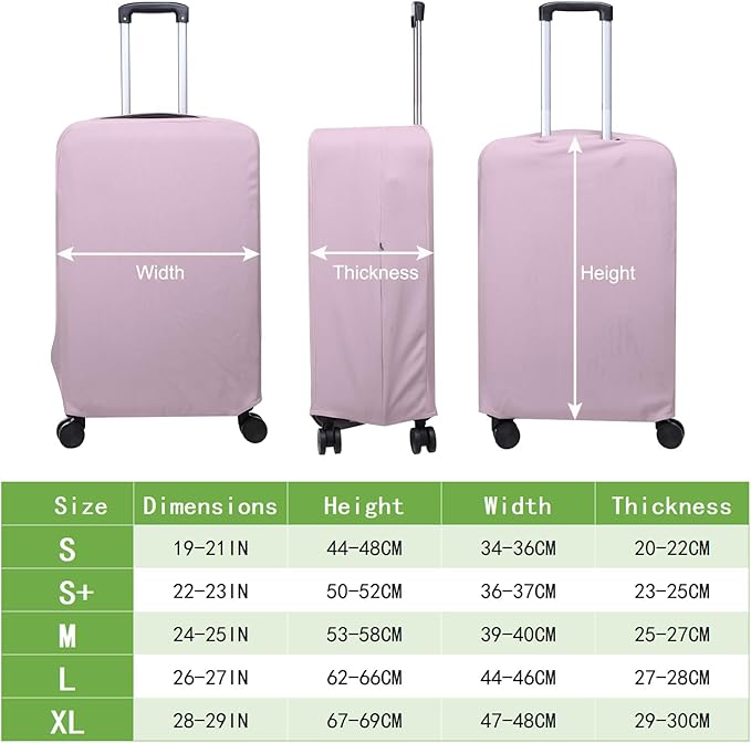 PATIKIL Luggage Cover, Suitcases Covers Elastic Carry on Cover Protector Washable Scratch-Resistant Fits 24-25 Inch Luggage for Travel Business Trips, Lavender Purple