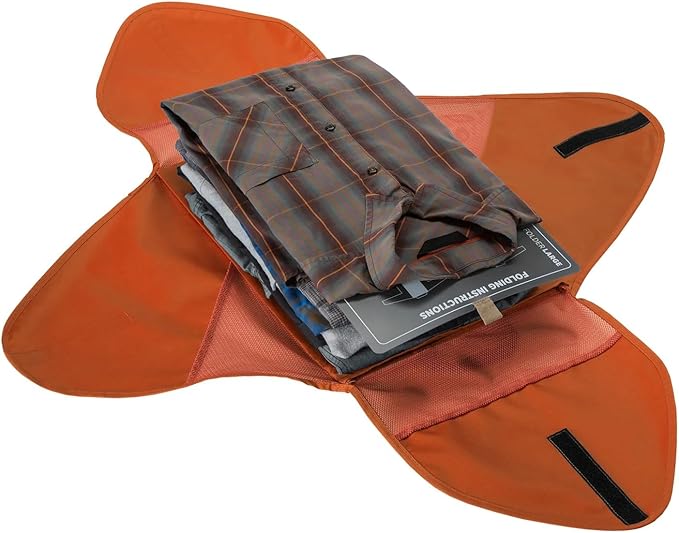Eagle Creek Pack-It Original Garment Folder - Travel Garment Bag with Compression Wings to Maximize Luggage Space - Convenient Top Handle - Quick Drying Material - Mandarin - Large