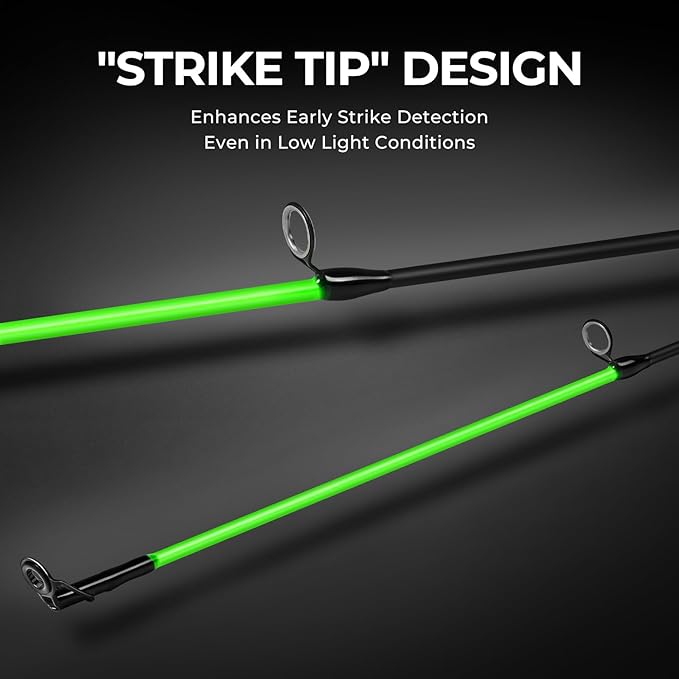 KastKing Brutus Spinning Rods & Casting Fishing Rods, Brute Tuff Composite Graphite & Glass Blanks, Stainless Steel Line Guides w/Zirconium Oxide Rings Tip Top, Chartreuse Strike Tip