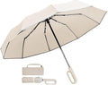 TradMall Travel Umbrella, 280T Fabric Windproof Automatic Portable Compact Folding Umbrellas for Rain with Reflective Stripe for Women and Men