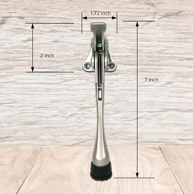 Door Stopper, One-Touch semi-Automatic Metal Door Stopper, with Non-Slip Rubber Tip for Wood, Concrete, Tiled, and Carpeted Floors (6inch x 15pack, Black)