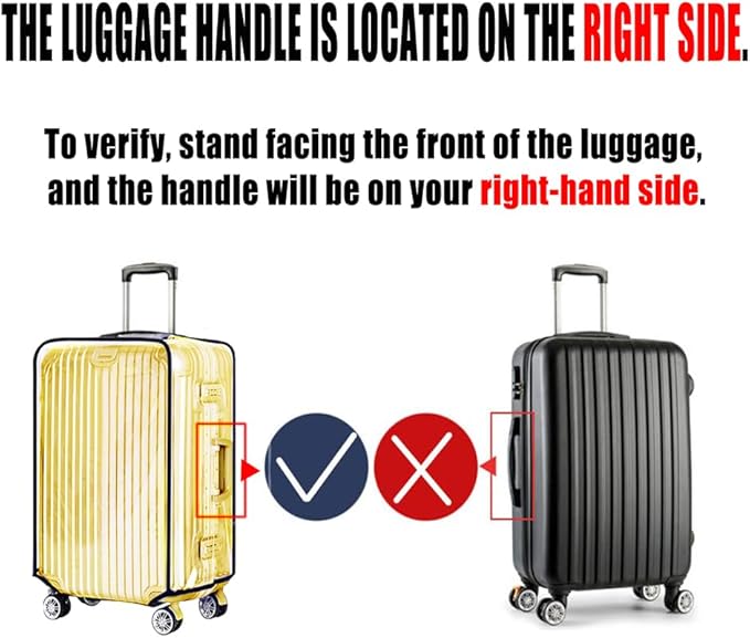 Clear PVC Luggage Cover 3 Piece Set, 0.2mm Thick Lightweight Waterproof, Dustproof, Anti-Scratch Suitcase Cover Set, Luggage Covers for Suitcase TSA Approved, Fits 19"-29" Wheeled Luggage