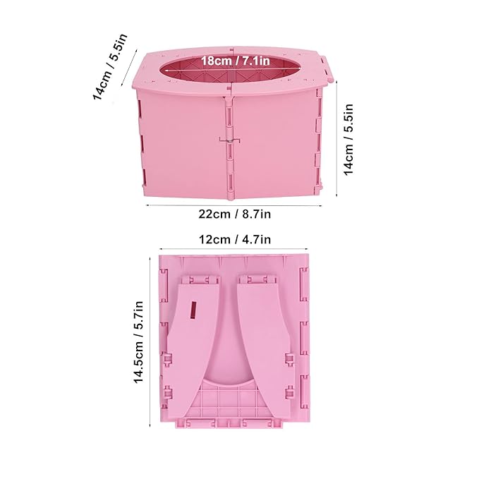 Portable Lightweight Foldable Toddler Potty Baby Toilet Camping Travel (Pink)