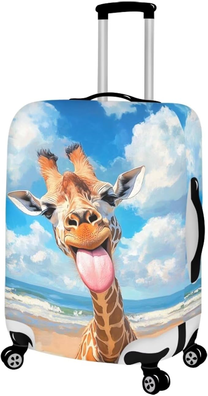 Giraffe Luggage Covers for Suitcase Universal Travel Luggage Cover Suitcase Protector Fits 18-21 Inch (Size S) Anti-Scratch Suitcase Covers Travel Essential Funny Animal Baggage Cover