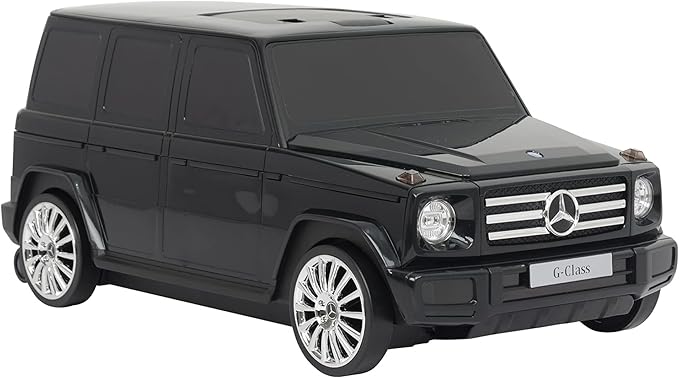 Best Ride On Cars Mercedes G-Class Suitcase Ride On Push Car, Carry-On Luggage for Travel, Realistic Car Look, Inbuilt Storage Space, Compact Size, For Kids Aged 2-6 Years, Large, Black