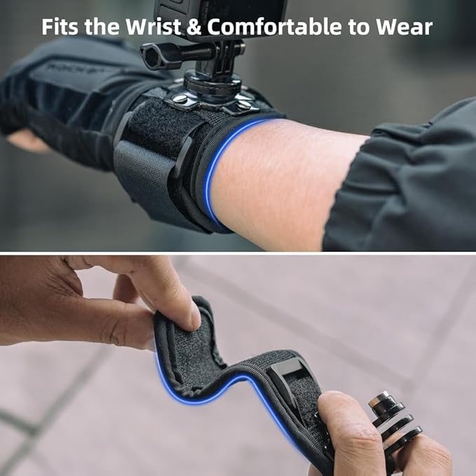 SUREWO Wrist Strap Mount Compatible with GoPro Hero 13/12/11/10/9/8/7//6/5 Black,DJI Osmo Action 5 pro/4/3,Insta 360 ONE R,AKASO/Campark and More