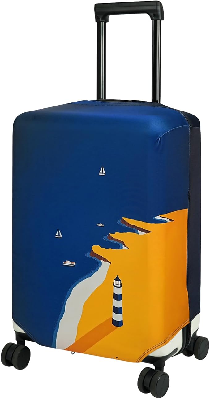 HYPER VENTURE Washable Luggage Cover - Fashion Suitcase Protector Fits 27-30 Inch Luggage (Lighthouse, L)
