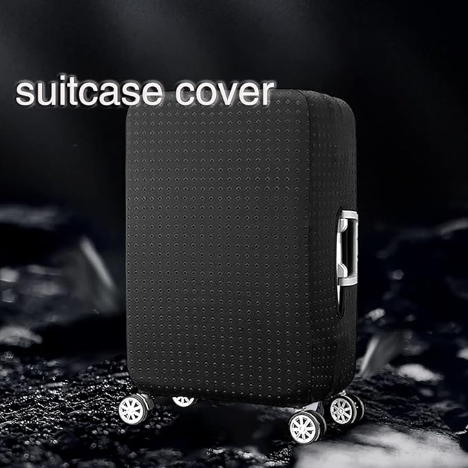 Luggage Cover, Protective Washable Suitcase Cover - Travel Elastic Spandex Suitcase Protector Fits 19 to 20 Inch Black
