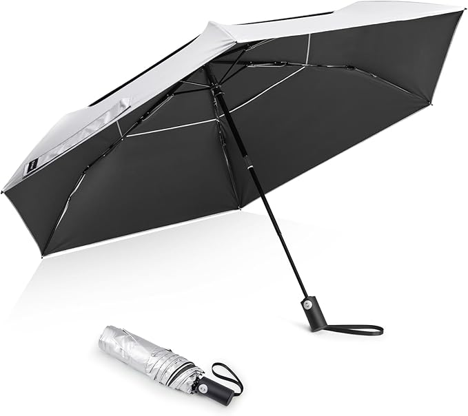 G4Free 43 Inch Travel Umbrella Ultralight UPF 50+ UV Protection Compact Sun Umbrella, Double Canopy Super Slim Small Portable Automatic Anti-bounce Close