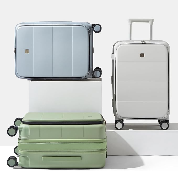 Hanke Hardside Expandable Carry On Luggage, 20 Inch Top Opening Trunk Luggages with Spinner Wheels, All-PC Hard Shell Carry-On Suitcase, Lightweight & TSA Airline Approved (Bamboo Green, 46L)