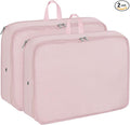 Extra Large Compression Packing Cubes for Travel Essentials, 2 Pack Expandable Travel Cubes for Packing Bags Suitcase Organizer, Pink