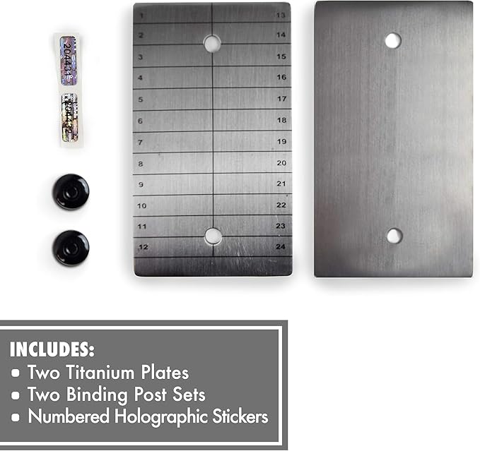 ColdTi - Titanium Bitcoin Seed Plates for Ultra-Secure Ethereum and Crypto Seed Phrase Storage - Premium Seed Phrase Metal - Includes 2 Plates and Seals