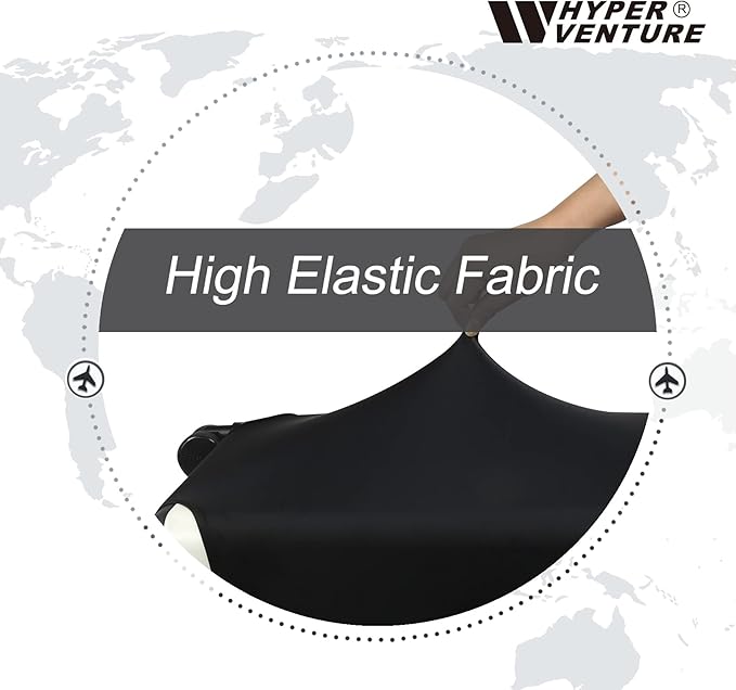HYPER VENTURE Washable Luggage Cover - Fashion Suitcase Protector Fits 27-30 Inch Luggage (Black, L)