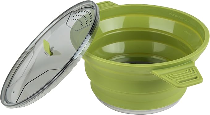 Restaurantware-Hi Tek 2.5 Liter Collapsible Camping Pot, 20 Portable Cook Pots - With Lid, Stainless Steel Bottom, Silicone Camping Cookware, For Travel Or Outdoor Hiking- Restaurantware