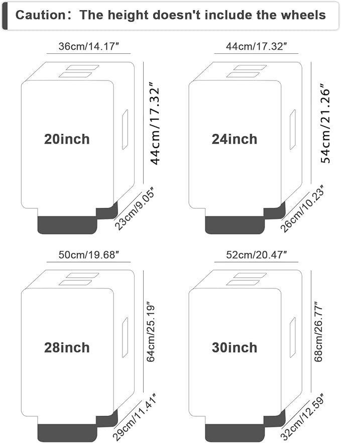 Clear Luggage Cover for 20 inch Suitcase Tsa Approved Thicken PVC Plastic Suitcase Protector Cover for Baggage Travel Waterproof.