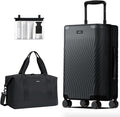 ECOHUB Hardside Expandable Carry On Luggage, 20" Rolling Luggage 22x14x9 Airline Approved with Spinner Wheels & TSA Lock, Lightweight Small Hardshell Travel Suitcase Valises, 20inch Carry-on Black