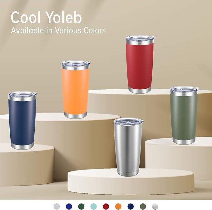 20 oz Tumbler Stainless Steel Tumblers with Lid Double Wall Vacuum Insulated Coffee Mug 20oz Powder Coated Cup for Hot and Cold Drinks, Orange, 1 pack