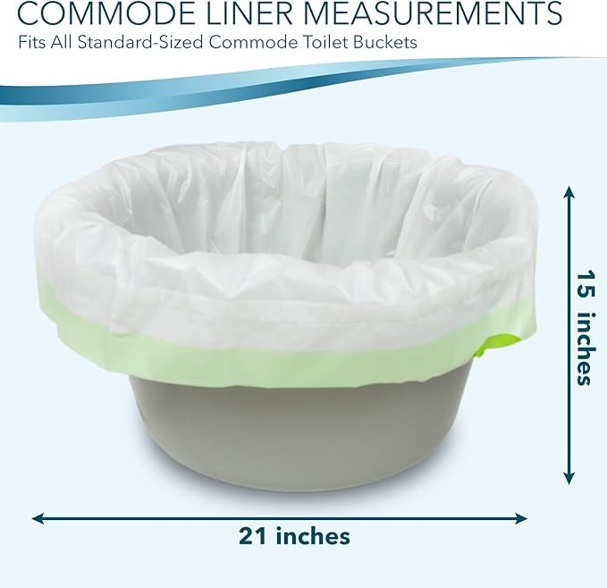 Disposable Bedside Commode Liners for Adult Portable Toilet Chair Seat Bucket and Bedpan | Value Pack of 192 Waste Bags | Universal Fit Liners for Home Medical Care