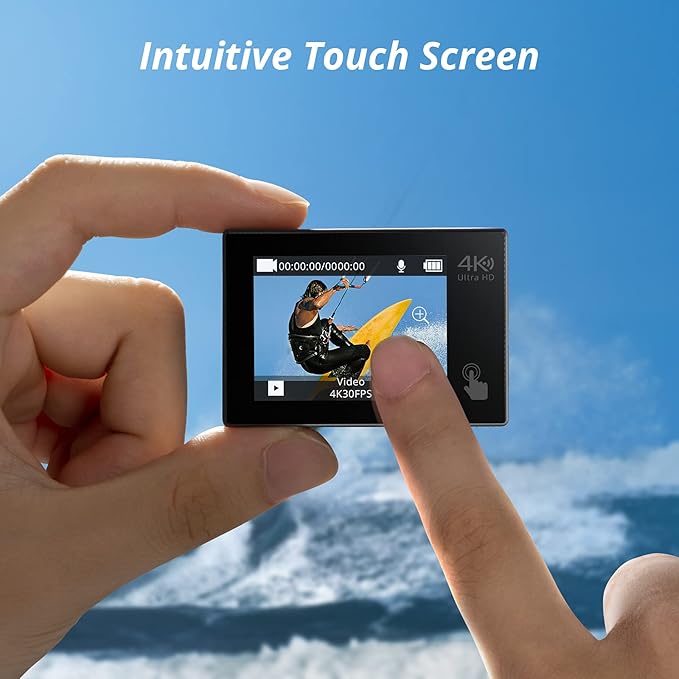 AKASO Brave 4 Pro Action Camera with Waterproof Floating Hand Grip Bundle - 4K30 20MP Ultra Hd EIS 131ft Underwater Camera 5xZoom Touch Screen WiFi Remote Control with Helmet Carry Bag Accessories Kit