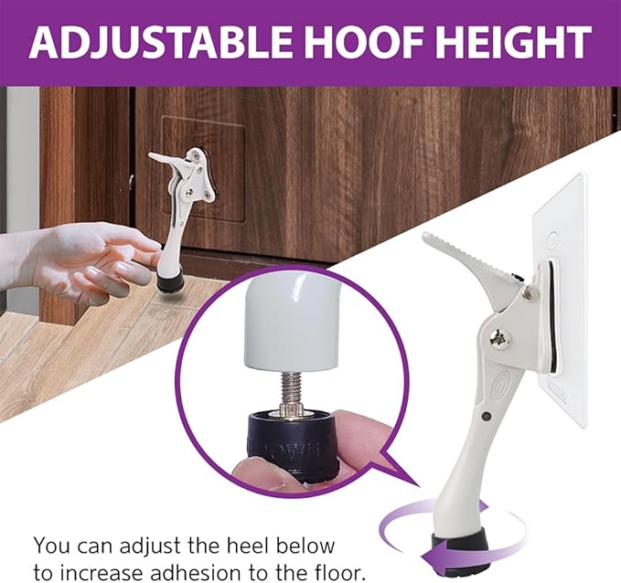 Door Stopper with Adhesive Bracket Stickers, No Drilling or Tools Needed, Available for All Doors, Door Holder, Heavy Door Stop, KickDown Door Stoppers, Bottom of Door by HASHI (White/Bracket 2pack)