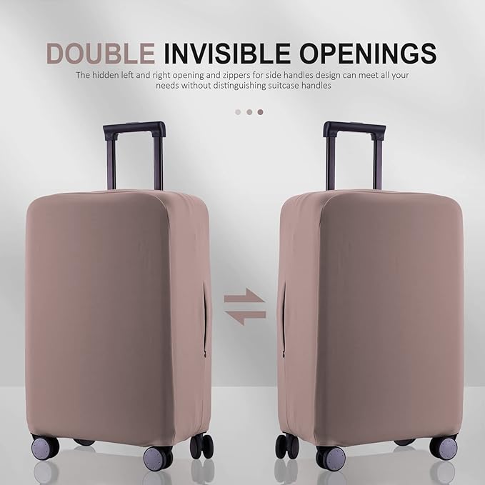 Travel Luggage Cover Suitcase Protector Scratch-Resistant Fit 19-31 Inch Suitcase, Not Included Suitcase (Khaki, L(26-27 inch))