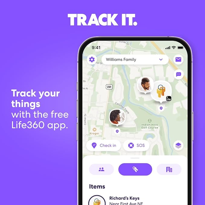 Tile by Life360 Mate - Bluetooth Tracker, Keys Finder and Item Locator for Keys, Bags and More. Phone Finder. Both iOS and Android Compatible. 2-Pack (Black/White)