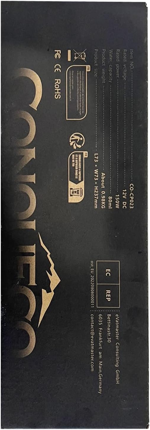 CONQUECO Portable Espresso Coffee Machine: 12V Electric Small Travel Expresso Maker - Self Heating 8 Cups Battery Powered Compatible for Nespresso Capsule - for Camping RV Hiking Office (Brown)