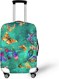 Butterflies Print Baggage Covers for 22-25 Inch Anti Scratch Luggage Protector for Women Girls Boys Non Slip Spandex Suitcase Cover Colorful Luggage Cover