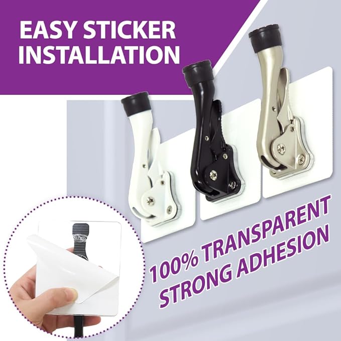 Door Stopper with Adhesive Bracket Stickers, No Drilling or Tools Needed, Available for All Doors, Door Holder, Heavy Door Stop, KickDown Door Stoppers, Bottom of Door by HASHI (Satin Nickel/Bracket)