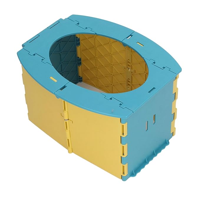 Portable Lightweight Foldable Toddler Potty Baby Toilet Camping Travel (Blue Yellow)