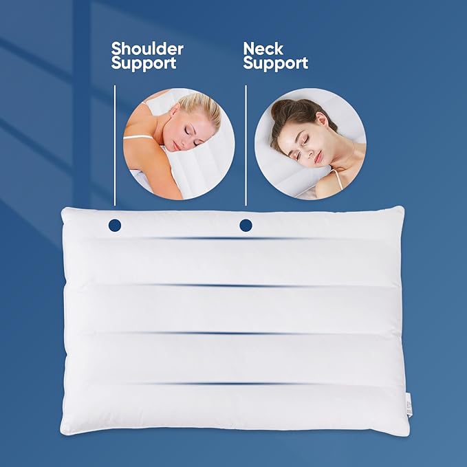 MINUPWELL Ultra Flat Pillows for Sleeping Thin, 7D High Support 2.5 inch Height Ultra Thin Pillows,Slim Bed Pillows for Stomach Sleeper,Standard Size -18x26 in
